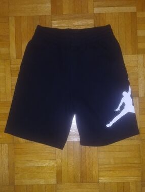 Jordan Black Kids Sweat Shorts with White Jumpman Graphic